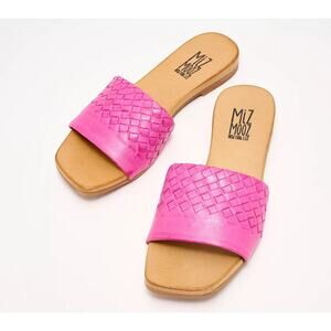 Miz Mooz Women's Pink Woven Slide Sandals